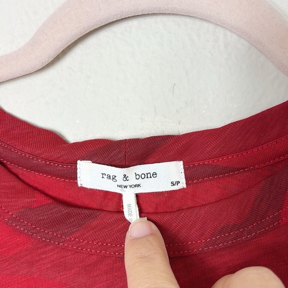 Rag and Bone Red Camo Short Sleeve Tee Shirt Size Small - Picture 7 of 13